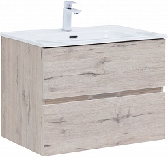 Aquanet Мебель для ванной Алвита New 70 2 ящика подвесная дуб веллингтон белый – фотография-2